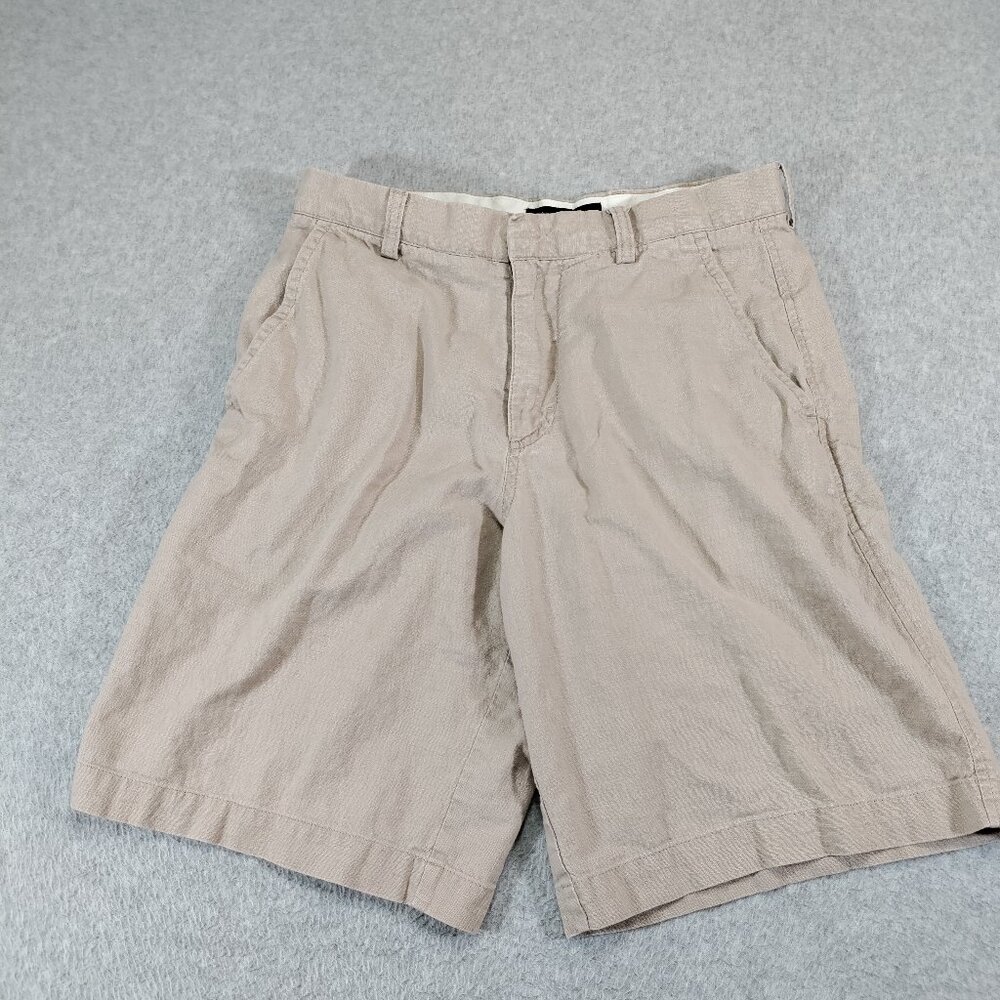 Banana Republic Linen Blend Shorts Mens 31 Beige 10in Inseam Beach Resortwear